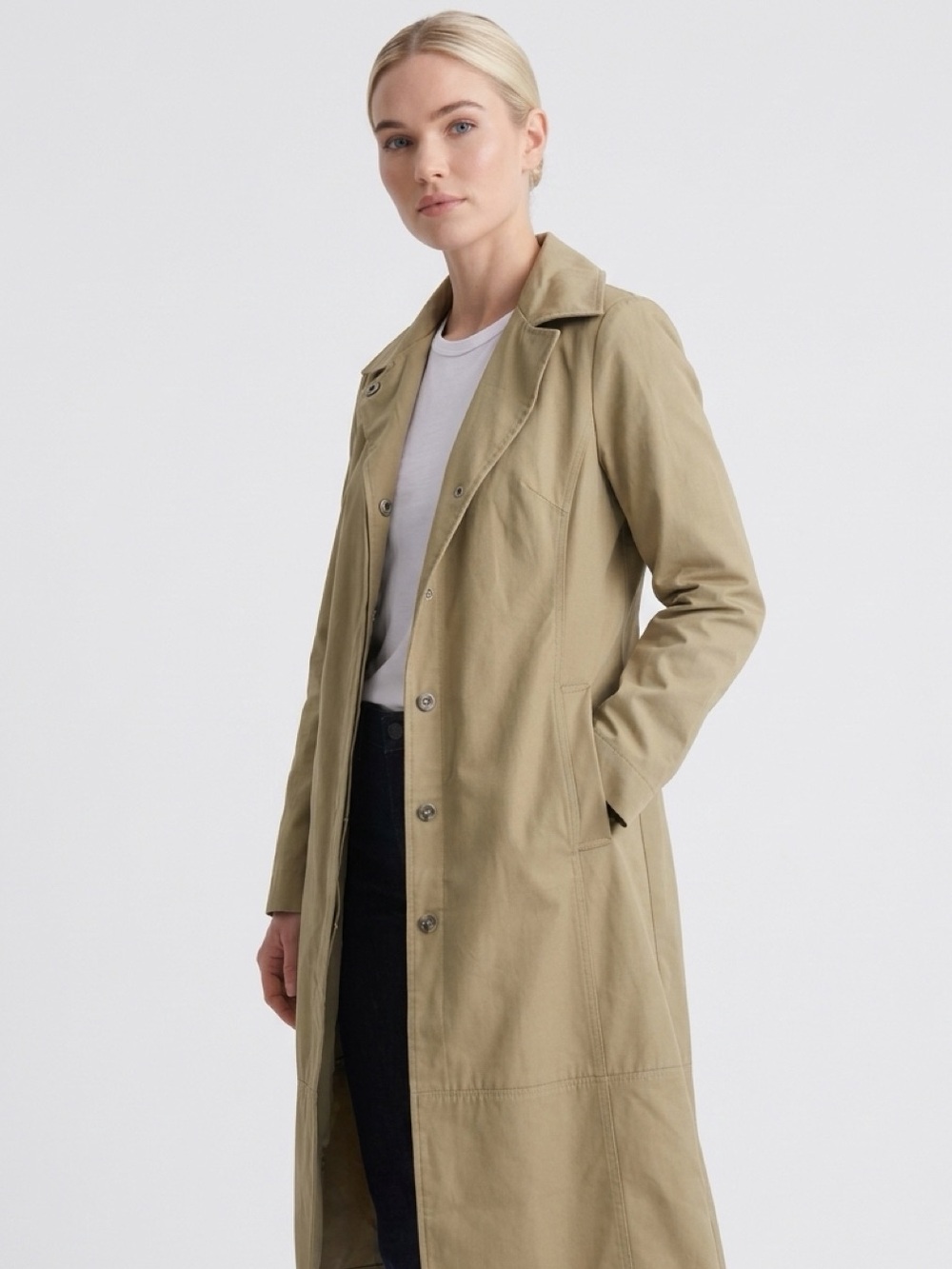 NWOT Gap Classic Khaki Medium Long Trench Coat